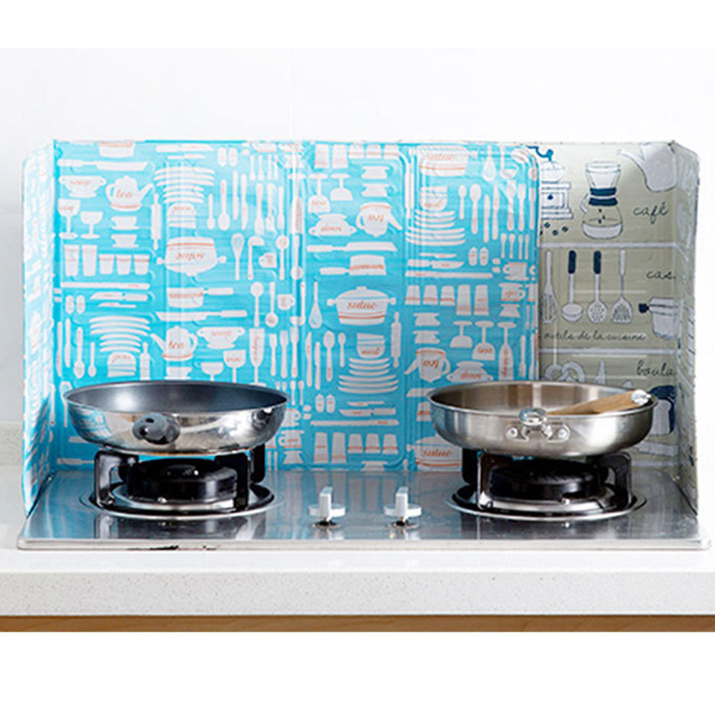 Kitchen Gadgets Mixer - แผ่นกันน้ำมันกระเด็นอะลูมิเนียมฟอยล์ 84x39 ซม. ไม่ติดกระทะ เช็ดทำความสะอาดง่าย อุปกรณ์ครัว