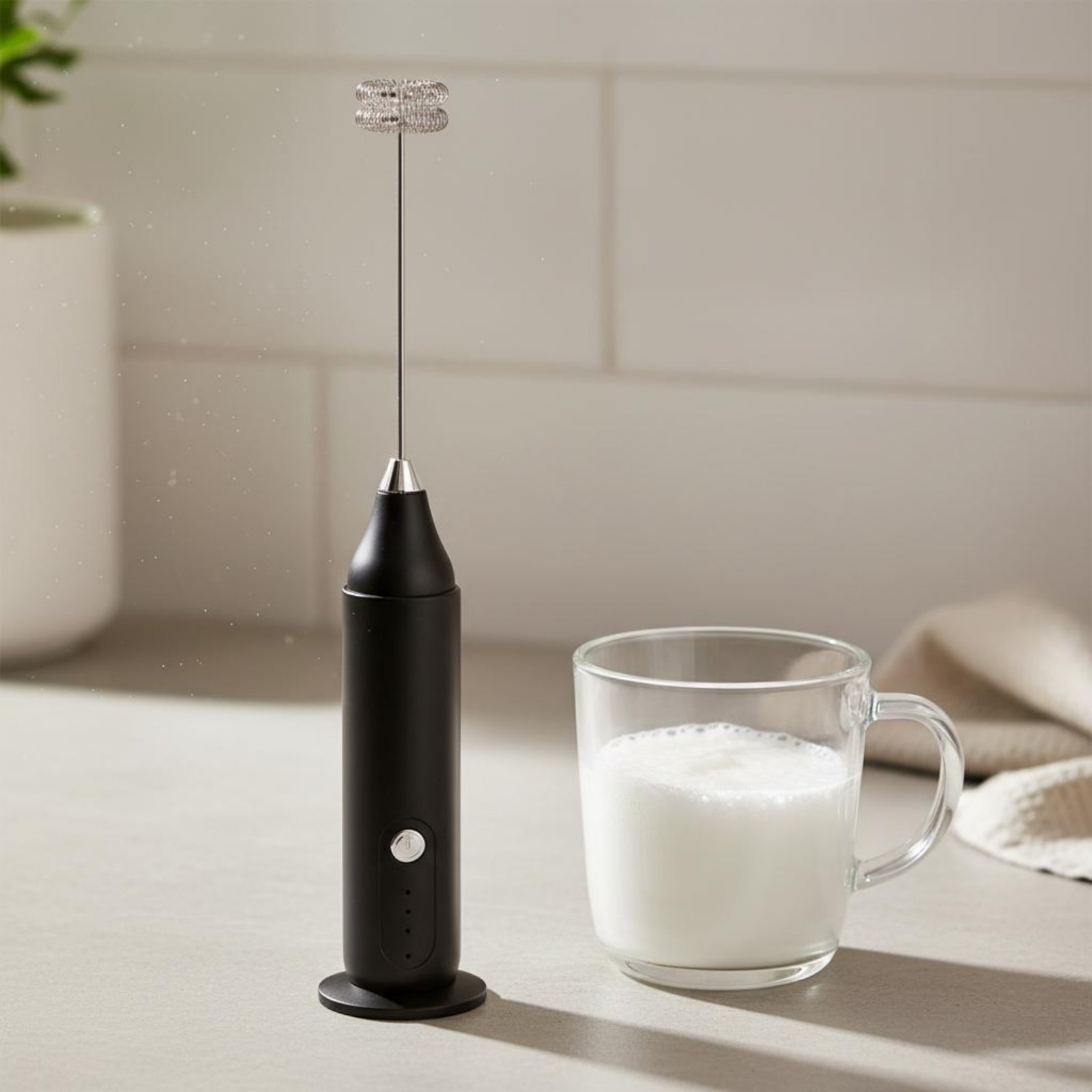 Kitchen Gadgets Mixer - เครื่องตีฟองนมแบบมือถือ เครื่องตีฟองนมละเอียดแบบแท่ง เครื่องผสมเครื่องดื่มแบบมือถือ ทำความสะอาดง่าย อุปกรณ์ครัว ตีฟองนมได้อย่างรวดเร็ว