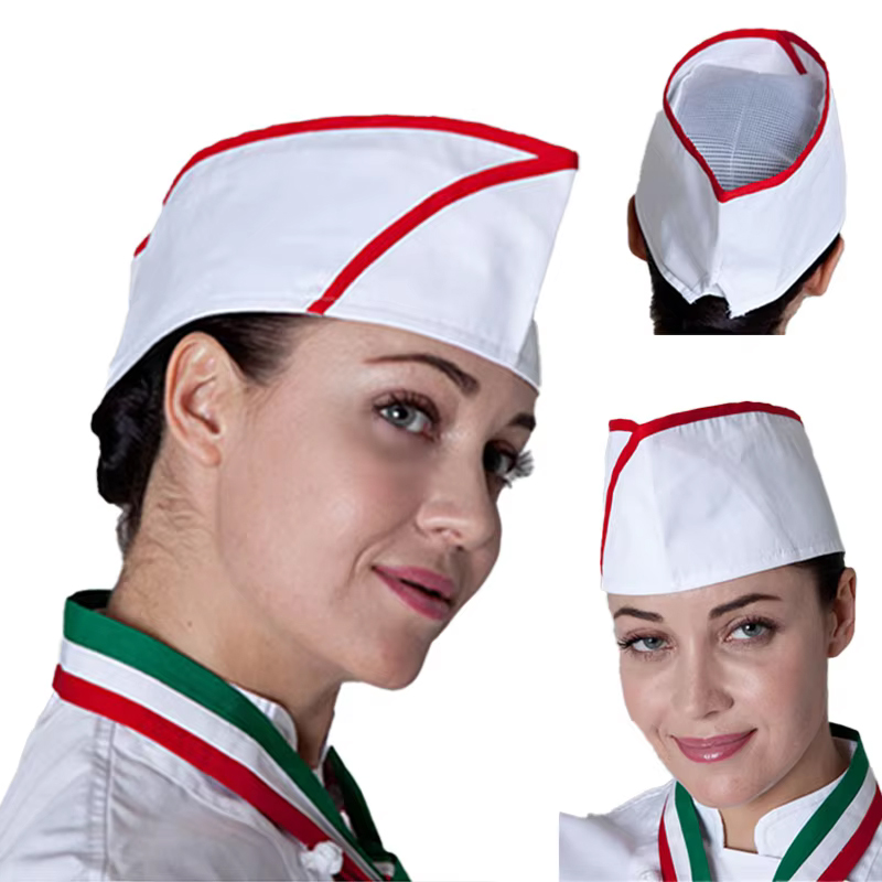 Kitchen Gadgets Japanese - หมวกเชฟสำหรับงานจัดเลี้ยง หมวกพนักงานร้านอาหาร หมวกทำครัวสำหรับอาหารญี่ปุ่นและเกาหลี หมวกสำหรับพนักงานโรงอาหาร หมวกตาข่ายแบบแบนสำหรับพนักงานเสิร์ฟ