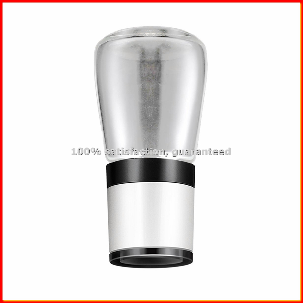 Kitchen Gadgets Usa - เครื่องบดเกลือพริกไทยแบบมือหมุน แก้วใส บดเมล็ดพริกไทย ขวดใส่เครื่องปรุง อุปกรณ์ครัว สีขาว-ABLM