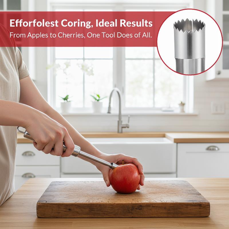 Kitchen Home Gadgets - ที่คว้านเมล็ดผลไม้ 4 ชิ้น อุปกรณ์ครัว สแตนเลส เครื่องมือทำครัว