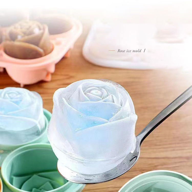 Kitchen Gadgets Baking - 3D Rose Ice แม่พิมพ์ 4 หลุม