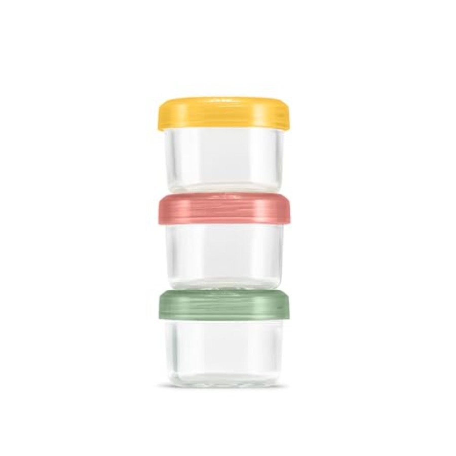 Food Storage Containers - ชุดเตรียมอาหารแก้ว Color Lock ป้องกันการรั่วซึม พร้อมฝาพลาสติก BPA-Free