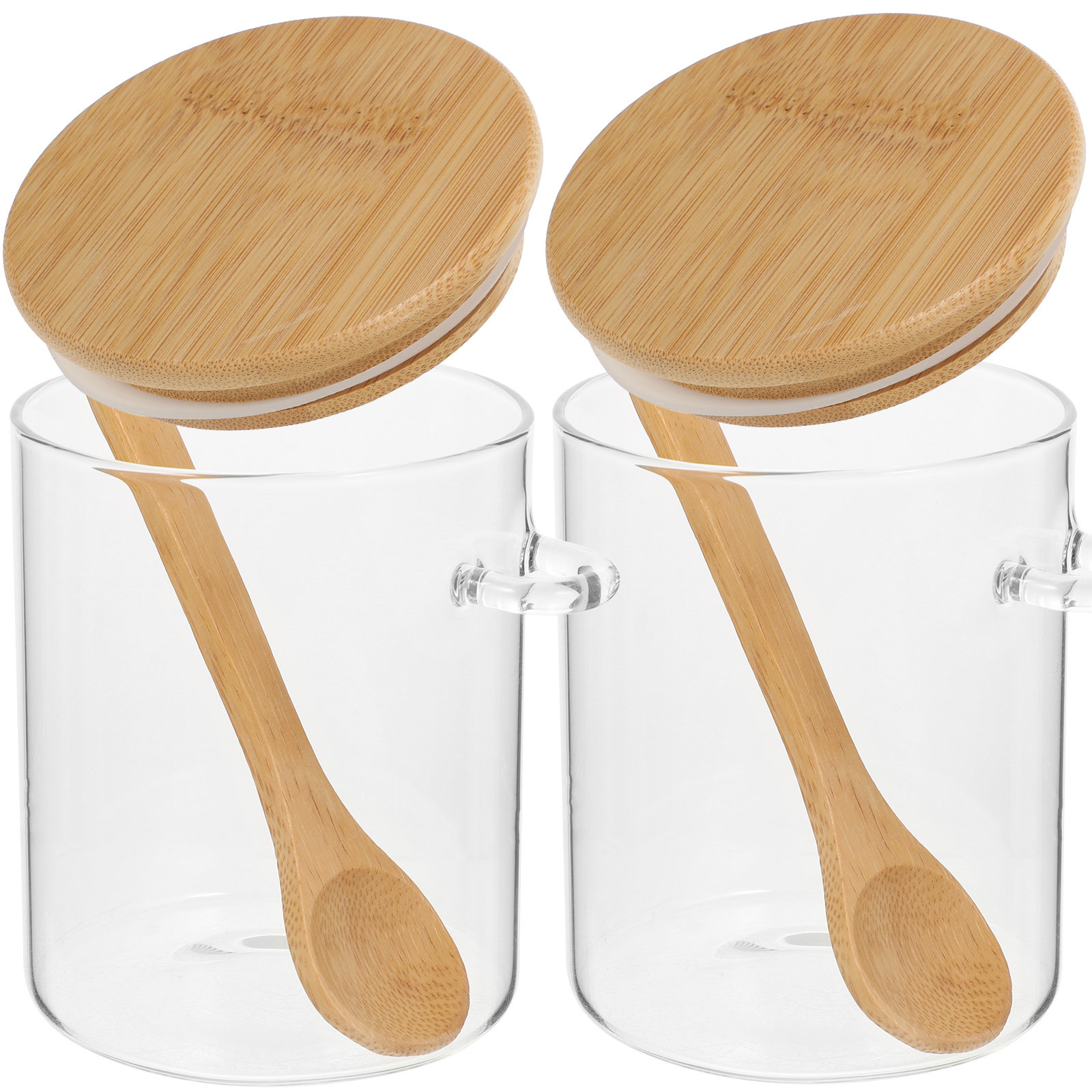 Food Storage Containers - 2 ชิ้น ภาชนะเก็บแป้งน้ำตาล โถใส่อาหารโปร่งใส โถแก้วสำหรับครัว ชาแก้ว