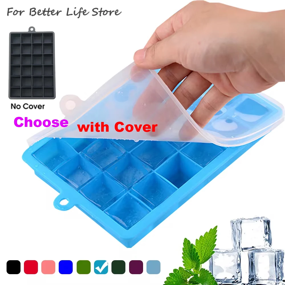 Kitchen Gadgets Baking - ถาดน้ำแข็งซิลิโคน 24 ช่อง แบบมีฝา/ไม่มีฝา กล่องสี่เหลี่ยม สำหรับทำอาหารเสริม