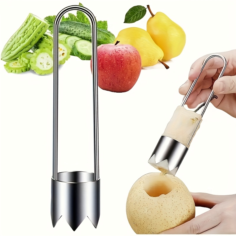 Kitchen Gadgets Usa - เครื่องมือเอาแกนผลไม้และผักสแตนเลส อุปกรณ์กำจัดเมล็ดพริกหยวก เครื่องมือคว้านแกนแอปเปิลและลูกแพร์ อุปกรณ์ครัว