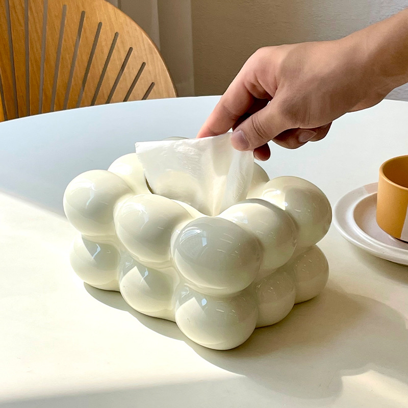 Kitchen Room Gadgets - กล่องกระดาษทิชชู่หรูหรา กล่องกระดาษทิชชู่เซรามิก เหมาะสำหรับห้องนอน ห้องนั่งเล่น และรถยนต์ ของตกแต่งบ้าน