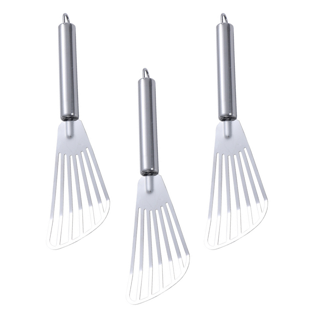 Kitchen Gadgets And Appliances - ตะหลิวสแตนเลส 3 ชิ้น สำหรับสเต็ก ทอดปลา ตะหลิวมีร่อง