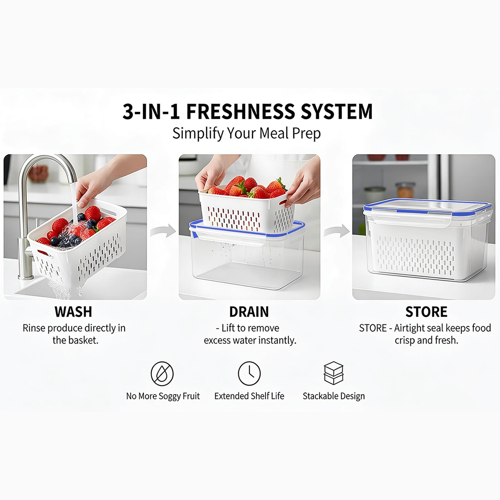 ภาชนะเก็บอาหาร 4 in 1 ภาชนะใสก - Food Storage Containers บทวิจารณ์และราคา