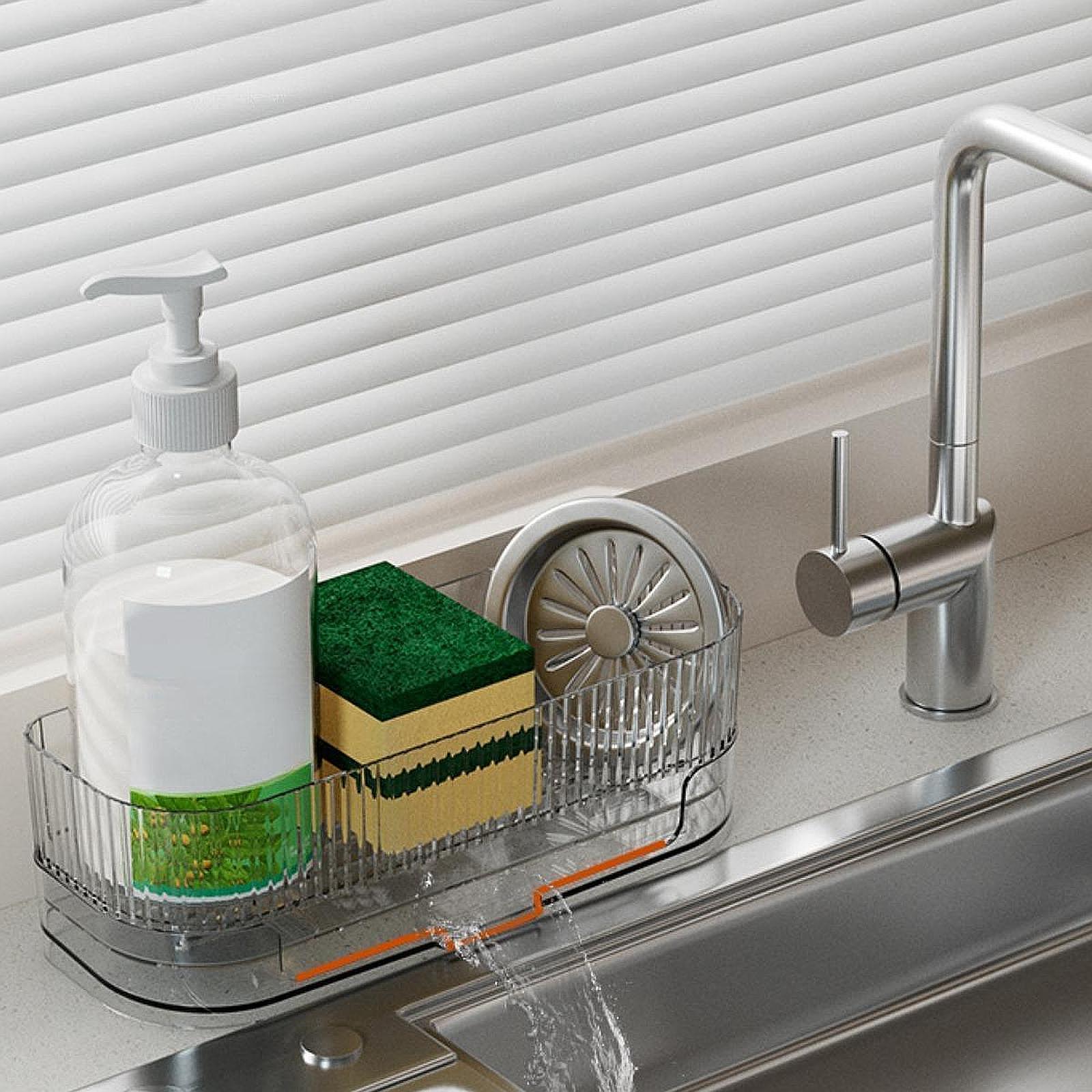 ที่จัดระเบียบอ่างล้างจานพร้อมถ - Kitchen Room Gadgets บทวิจารณ์และราคา
