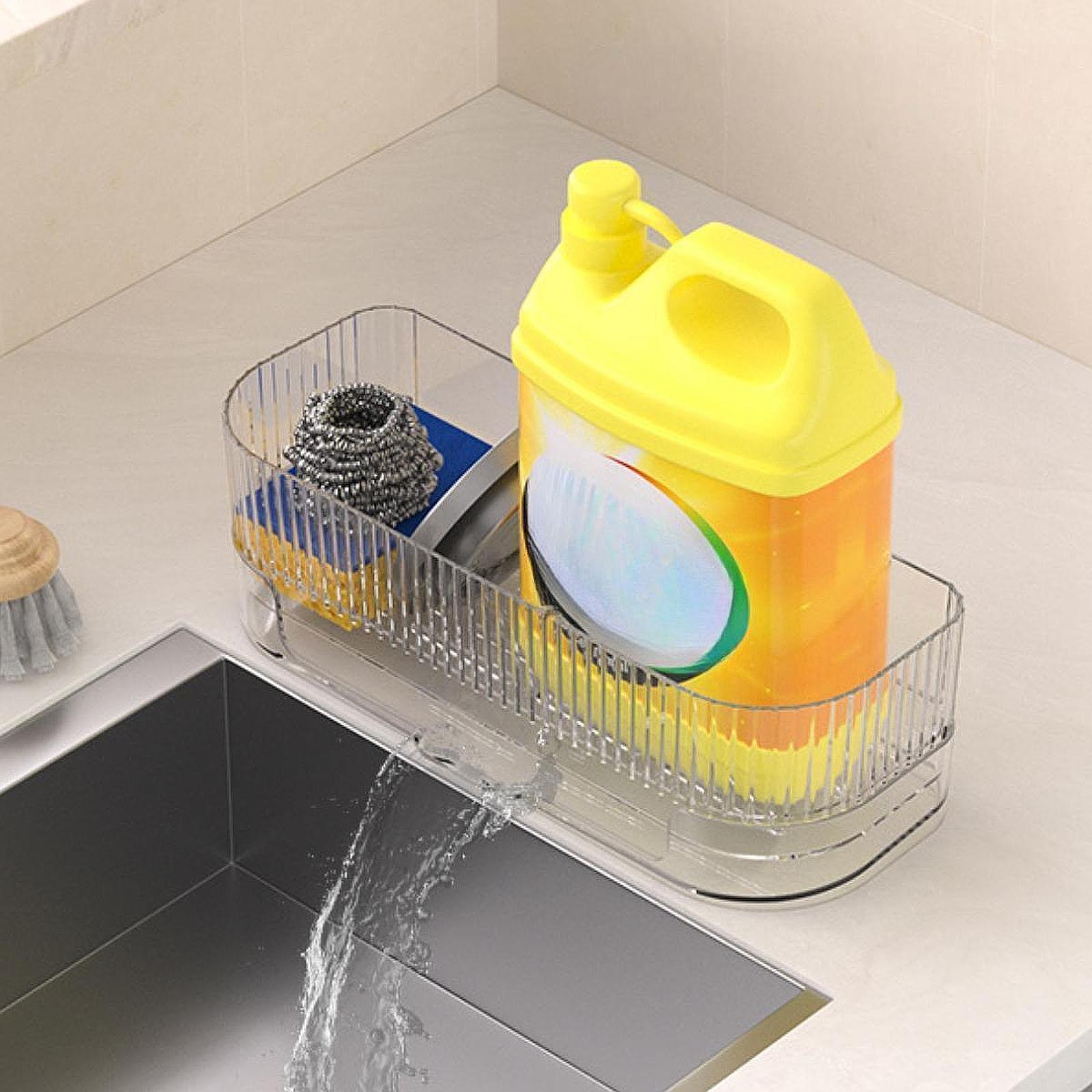 ที่จัดระเบียบอ่างล้างจานพร้อมถ - Kitchen Room Gadgets บทวิจารณ์และราคา