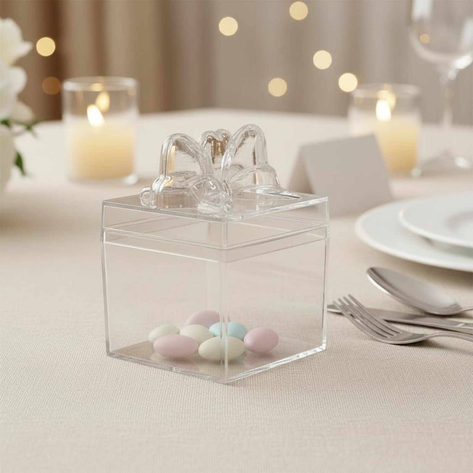 กล่องขนมพลาสติกใสพร้อมริบบิ้น  - Food Storage Containers บทวิจารณ์และราคา