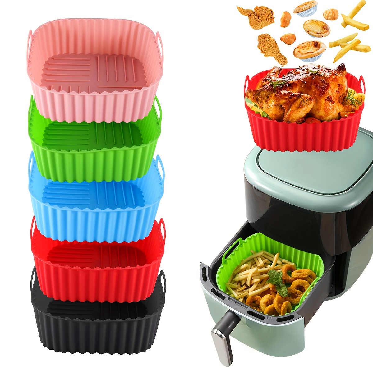 ซับหม้อทอดอากาศซิลิโคนทรงสี่เห - Kitchen Gadgets Baking บทวิจารณ์และราคา