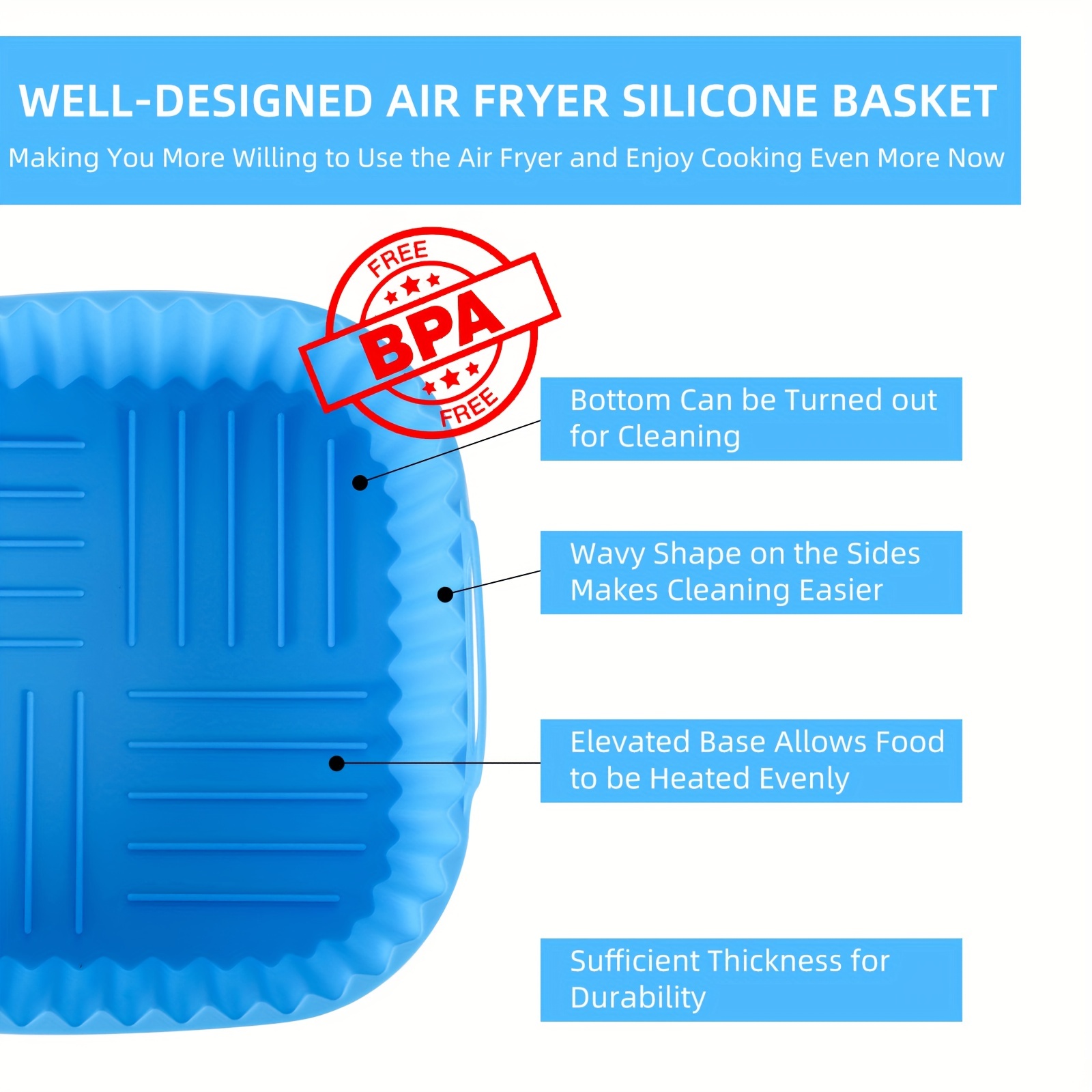ซับหม้อทอดอากาศซิลิโคนทรงสี่เห - Kitchen Gadgets Baking บทวิจารณ์และราคา