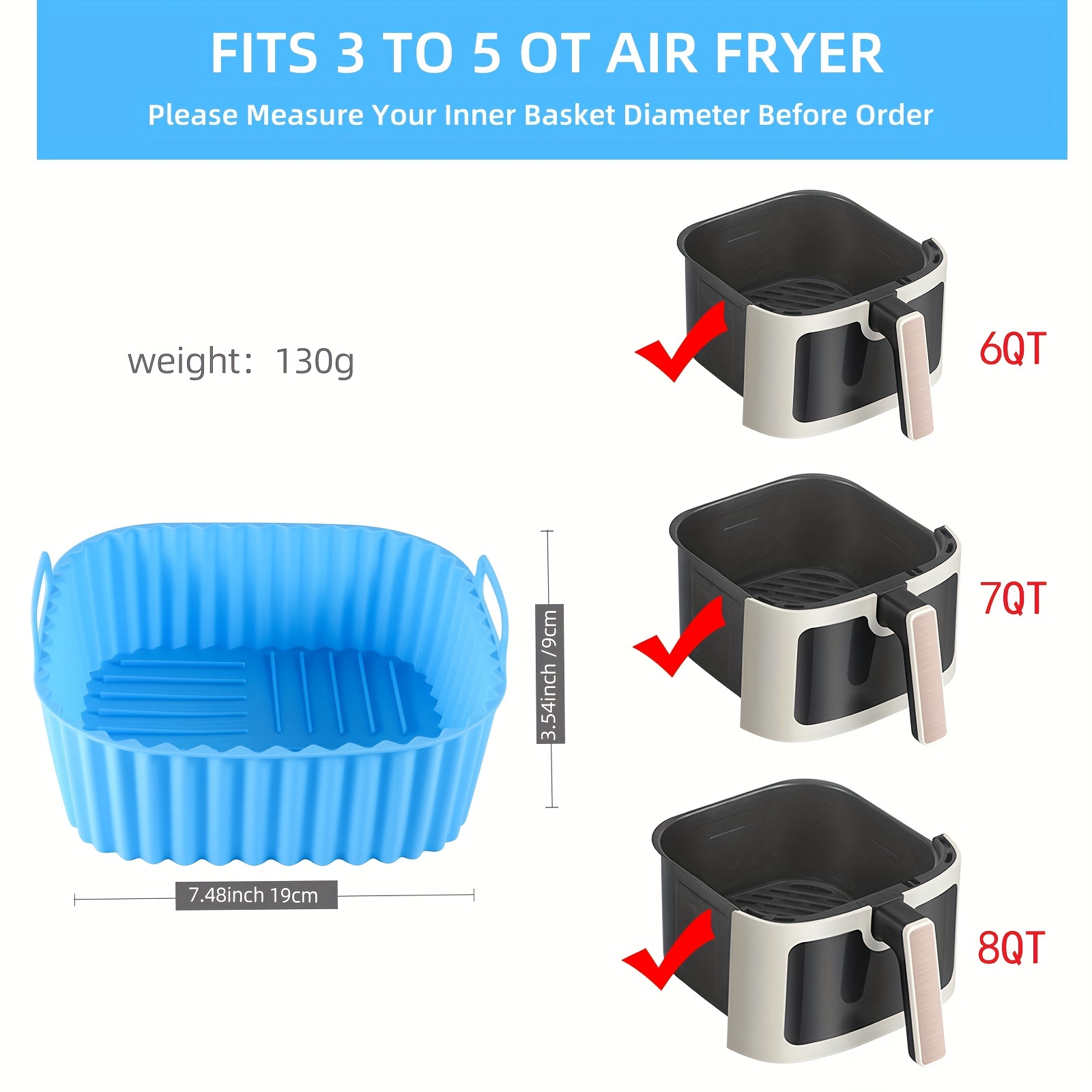 ซับหม้อทอดอากาศซิลิโคนทรงสี่เห - Kitchen Gadgets Baking บทวิจารณ์และราคา