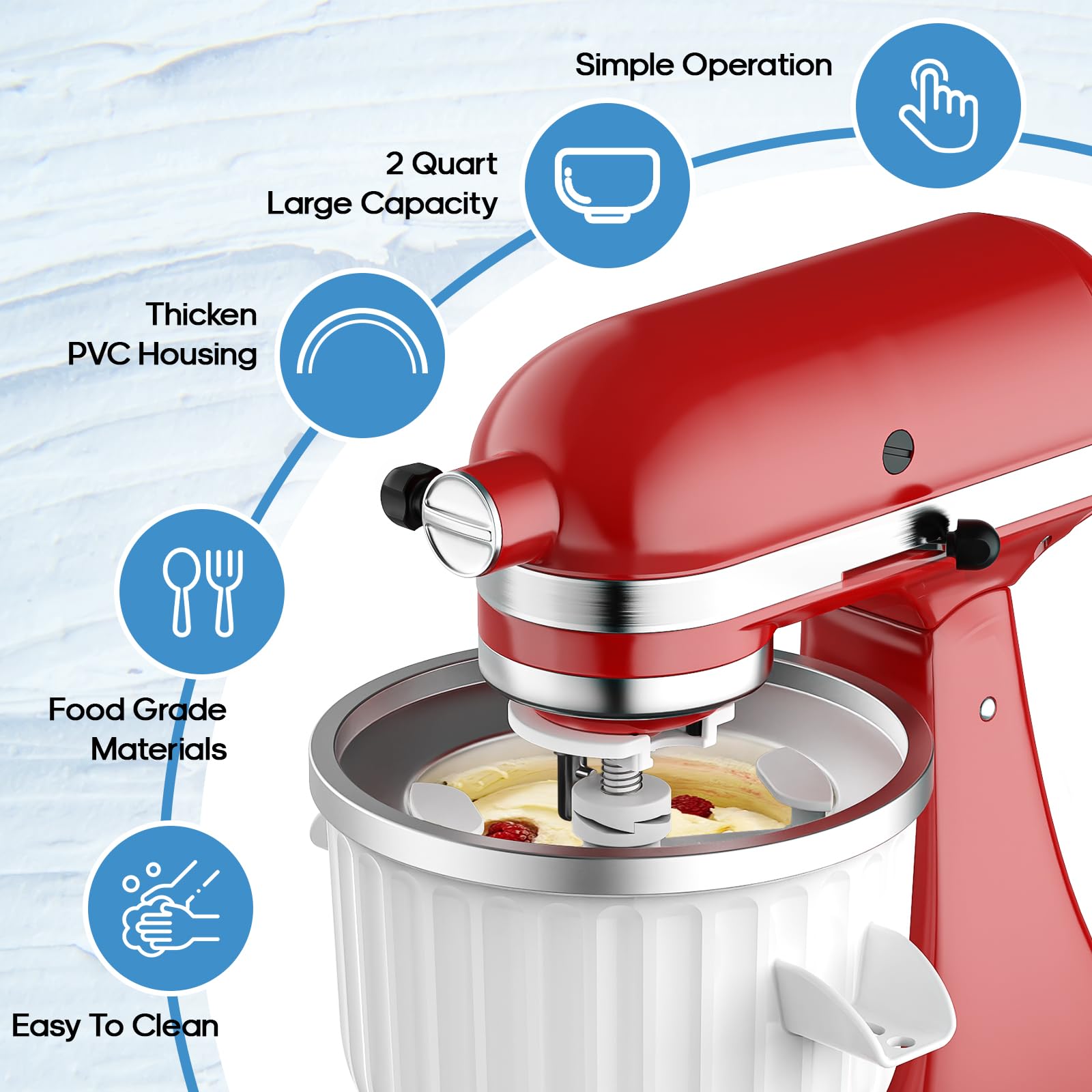 อุปกรณ์ทำไอศกรีมขนาด 2 ควอร์ต  - Kitchen Gadgets Mixer บทวิจารณ์และราคา
