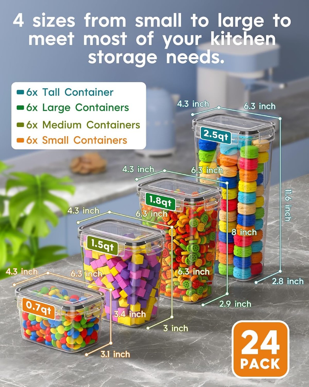 กล่องเก็บอาหารสุญญากาศ 24 ชิ้น - Food Storage Containers บทวิจารณ์และราคา